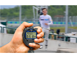 Track and field stopwatch showing interest in running